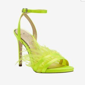 Sexy Satin & Ostrich Feather Evening Sandal